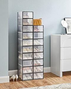 Organizator za cipele MARI, 18 kutija, prozirni/crni SongmicsHome