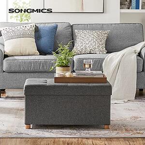 Tabure s prostorom za pohranu na nogicama OTO, 76x38x40 cm, antracit SongmicsHome
