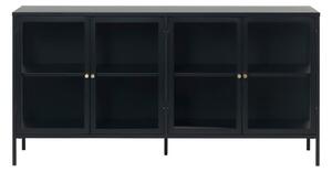 Crna vitrina Unique Furniture Carmel, dužine 170 cm