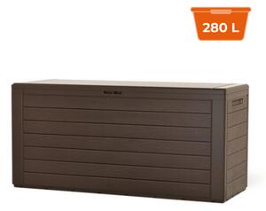 Prosperplast Kutija za pohranu WOODEBOX, 280 l, 120x46x57 cm, tamnosmeđa