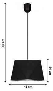 Luster na sajli DIAMENT 1xE27/60W/230V crna