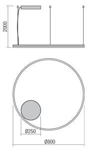 Redo 01-1712 - LED luster na sajli ORBIT LED/55W/230V bijela