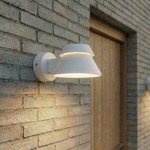 Lucande Moena vanjska zidna LED svjetiljka, svijetlosiva, metal, IP44, Sivo, Aluminij