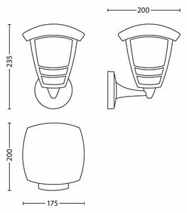 Philips 15380/30/16 - Vanjska zidna svjetiljka MYGARDEN CREEK 1xE27/60W/230V