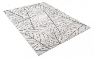Moderni tepih svijetlo krem boje s motivom lišća Širina: 120 cm | Duljina: 170 cm