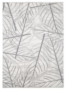Moderni tepih svijetlo krem boje s motivom lišća Širina: 140 cm | Duljina: 200 cm