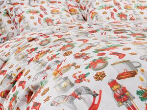 Pamučna posteljina VESELI BOŽIC bijela Dimenzije posteljine: 70 x 90 cm | 140 x 200 cm