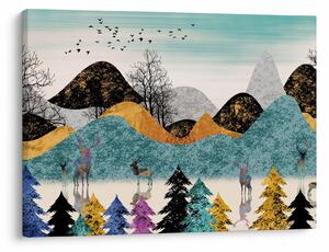 Grafička slika s jelenima (70x50 cm)
