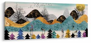 Grafička slika s jelenima (120x50 cm)