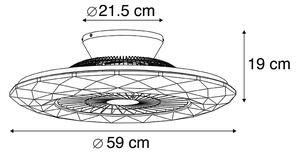 Srebrni stropni ventilator s LED diodom s efektom zvijezde koji se može zatamniti - Clima