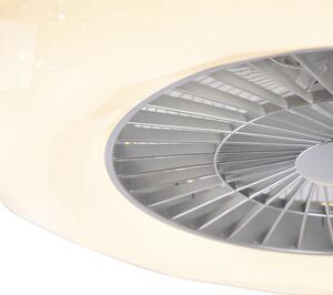 Stropni ventilator srebrni uklj. LED s efektom zvijezde s mogućnošću prigušivanja - Clima