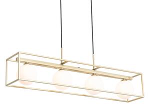 Dizajnerska stropna svjetiljka zlatna s bijelim 4 -svjetlima - Aniek