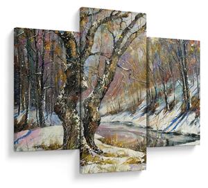 Slika naslikanog zimskog krajolika (90x60 cm)