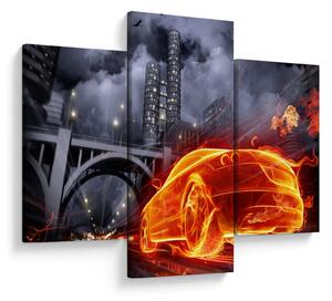 Slika automobila u plamenu (90x60 cm)
