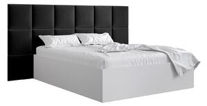 Zondo Bračni krevet s tapeciranim uzglavljem 160 cm Brittany 4 (bijela mat + crna) (s podnicom). 1046047