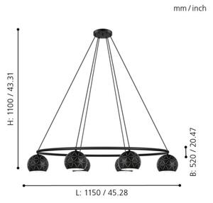 Eglo 98456 - Luster na sajli CANTALLOPS 6xE14/40W/230V