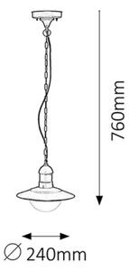 Rabalux 8717 - Vanjska viseća svjetiljka OSLO 1xE27/60W IP44