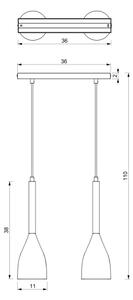 Luster na sajli MUZA 2xE27/60W/230V