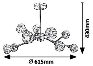 Rabalux 5395 - Viseći luster KASSIA 9xG9/5W/230V