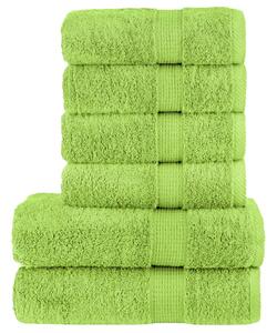 VidaXL 6-dijelni set ručnika zelena boja jabuke 600 gsm 100 % pamuk