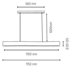 Spot-Light 69660104 - LED Prigušivi luster na sajli LUCAS LED/33W/230V bor