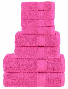 VidaXL 8-dijelni vrhunski set ručnika ružičasti 600 gsm 100 % pamuk