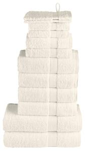 VidaXL 12-dijelni vrhunski set ručnika krem 600 gsm 100 % pamuk