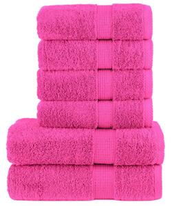 VidaXL 6-dijelni vrhunski set ručnika ružičasti 600 gsm 100 % pamuk