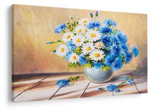 Naslikana slika cvijeća u vazi (90x60 cm)