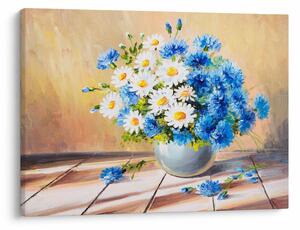 Naslikana slika cvijeća u vazi (70x50 cm)