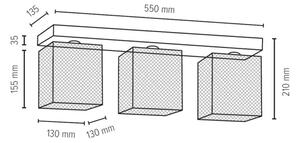 Spot-Light 8175374 - Stropna svjetiljka NORMAN WOOD 3xE27/25W/230V mat hrast