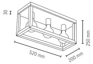 Spot-Light 9158374 - Stropna svjetiljka KAGO 3xE27/60W/230V mat hrast