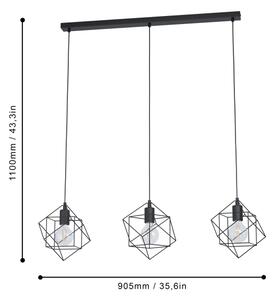 Eglo 43361 - Luster na sajli STRAITON 3xE27/60W/230V