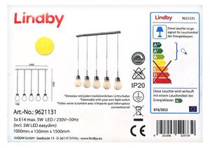 Lindby - LED Prigušivi luster na sajli BADO 5xLED/5W/230V