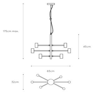 Lucide 21421/06/30 - Luster na sajli LEANNE 6xE27/60W/230V