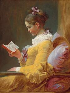 Reprodukcija umjetnosti The Reader (Young Girl Reading) - Jean-Honoré Fragonard, (30 x 40 cm)