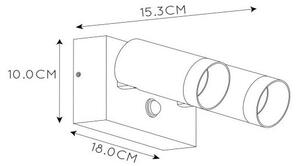 Lucide 09831/01/31 - Vanjska svjetiljka sa senzorom TAYLOR 2xGU10/50W/230V IP44