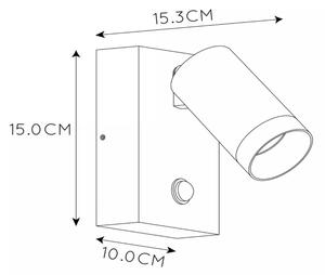 Lucide 09831/01/30 - Vanjska svjetiljka sa senzorom TAYLOR 1xGU10/50W/230V IP54