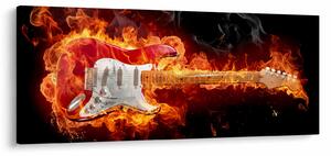 Slika - Gitara u plamenu (120x50 cm)