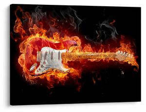 Slika - Gitara u plamenu (70x50 cm)