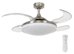 FANAWAY 212982- Stropni ventilator EVORA 2xE27/20W/230V krom + daljinski upravljač