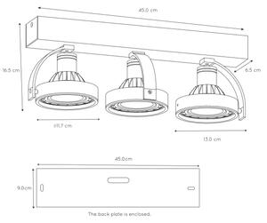 Lucide 22968/36/30 -LED Prigušiva reflektorska svjetiljka DORIAN 3xGU10/12W/230V crna