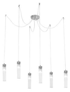 Kolarz 6009.30650 - Luster na sajli RAGGIO 6xE14/25W/230V pauk srebro