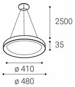 LED2 - LED Luster na sajli BELLA SLIM LED/38W/230V 3000/4000K bijela