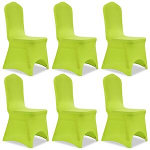 VidaXL Rastezljive navlake za stolice 6 kom Zelena boja