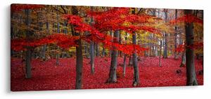 Slika - Rdeči gozd (120x50 cm)