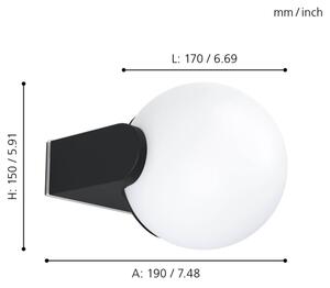 Eglo 99572 - Vanjska zidna svjetiljka RUBIO 1xE27/15W/230V IP44