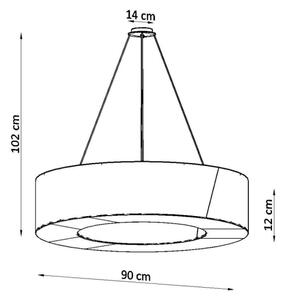 Sollux SL.0798 - Luster na sajli SATURNO SLIM 8xE27/60W/230V pr. 90 cm crna