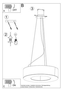 Sollux SL.0798 - Luster na sajli SATURNO SLIM 8xE27/60W/230V pr. 90 cm crna