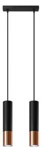 Sollux SL.0947 - Luster na sajli LOOPEZ 2xGU10/10W/230V crna/bakar